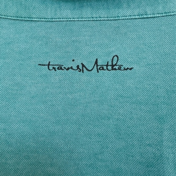Travis Mathew Men’s Golf Polo Shirt Green with Pocket - Picture 7 of 7